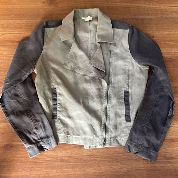 EILEEN FISHER ORGANIC LINEN COLORBLOCK JACKET - Picture 2 of 10